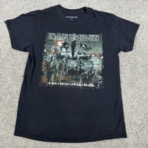 Iron Maiden Shirt Mens M Black A Matter Of Life And Death Band Graphic Tee